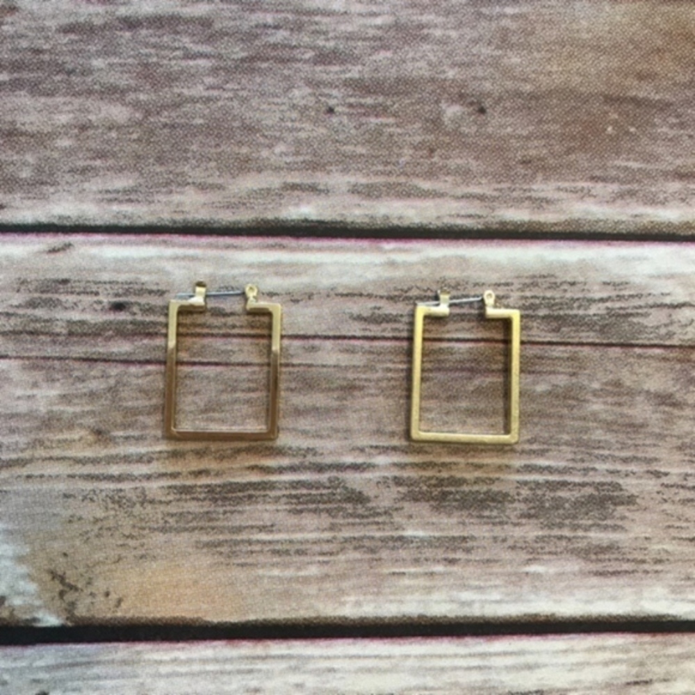 Gold Rectangular Hoop Earrings